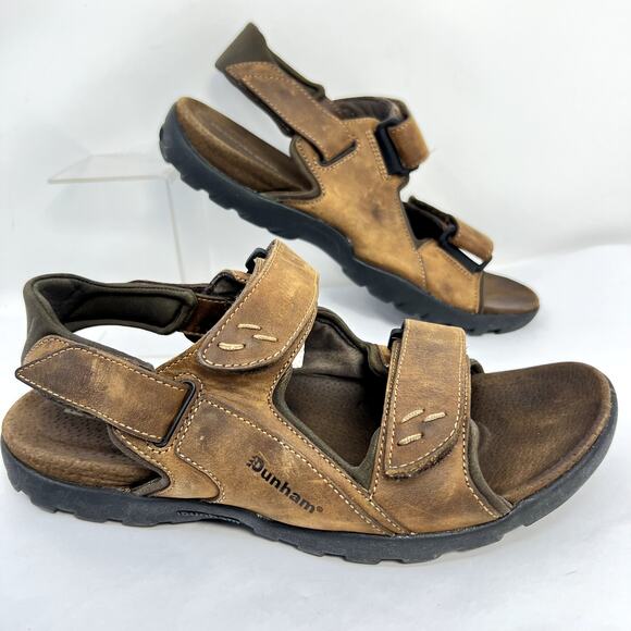 Dunham Fisherman Sandals Shoes Mens 10 Leather Outdoor Hiking Gorpcore Comfort - Picture 1 of 8
